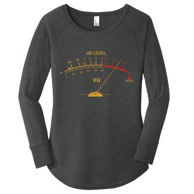 Cool Vintage Gold DB Level VU Meter Music Bass Lover Women's Perfect Tri Tunic Long Sleeve Shirt