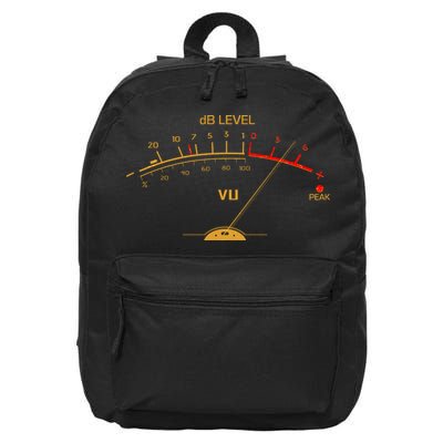 Cool Vintage Gold DB Level VU Meter Music Bass Lover 16 in Basic Backpack