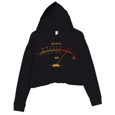 Cool Vintage Gold DB Level VU Meter Music Bass Lover Crop Fleece Hoodie