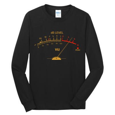 Cool Vintage Gold DB Level VU Meter Music Bass Lover Tall Long Sleeve T-Shirt