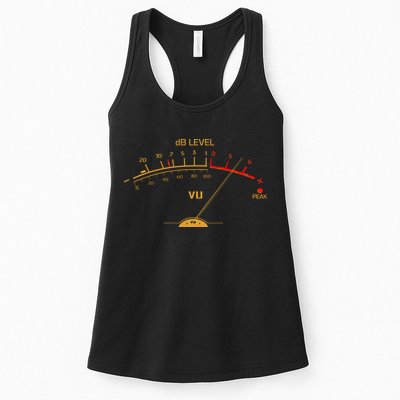 Cool Vintage Gold DB Level VU Meter Music Bass Lover Womens Tank Top