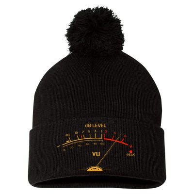 Cool Vintage Gold DB Level VU Meter Music Bass Lover Pom Pom 12in Knit Beanie