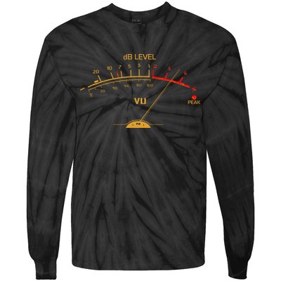 Cool Vintage Gold DB Level VU Meter Music Bass Lover Tie-Dye Long Sleeve Shirt