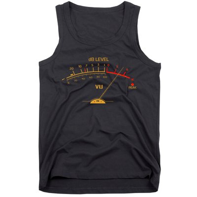 Cool Vintage Gold DB Level VU Meter Music Bass Lover Tank Top