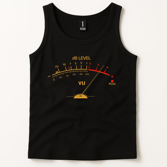 Cool Vintage Gold DB Level VU Meter Music Bass Lover Tank Top