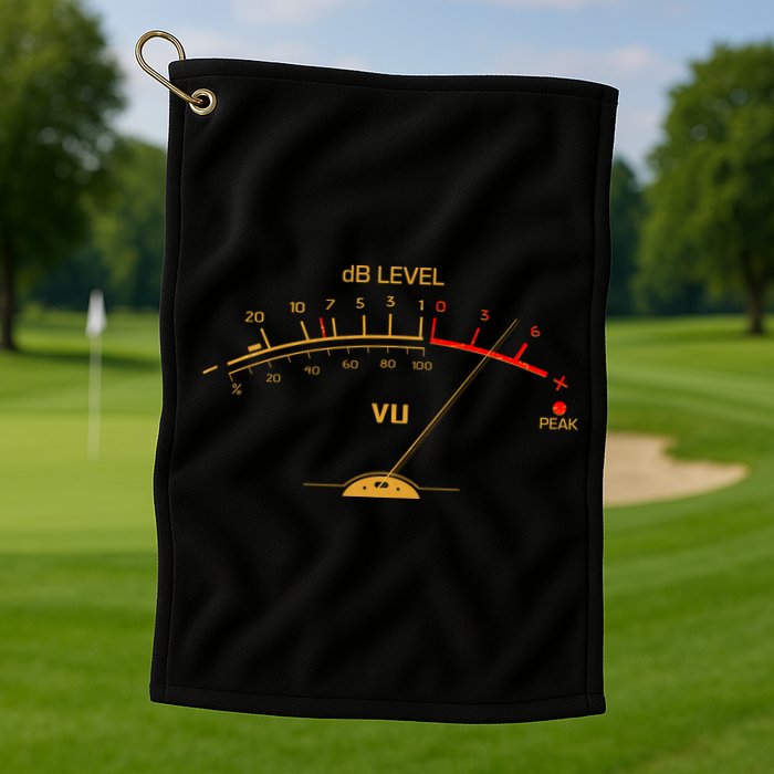 Cool Vintage Gold DB Level VU Meter Music Bass Lover Golf Towel