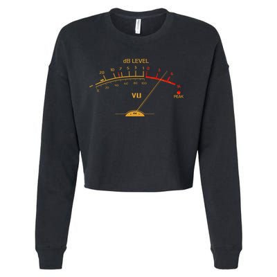 Cool Vintage Gold DB Level VU Meter Music Bass Lover Cropped Pullover Crew