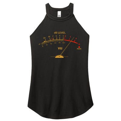 Cool Vintage Gold DB Level VU Meter Music Bass Lover Women's Perfect Tri Rocker Tank