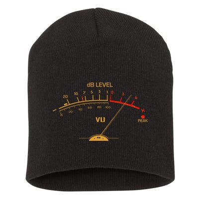 Cool Vintage Gold DB Level VU Meter Music Bass Lover Short Acrylic Beanie