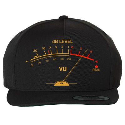 Cool Vintage Gold DB Level VU Meter Music Bass Lover Wool Snapback Cap
