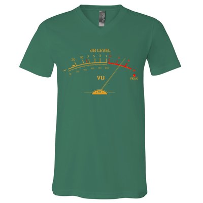 Cool Vintage Gold DB Level VU Meter Music Bass Lover V-Neck T-Shirt