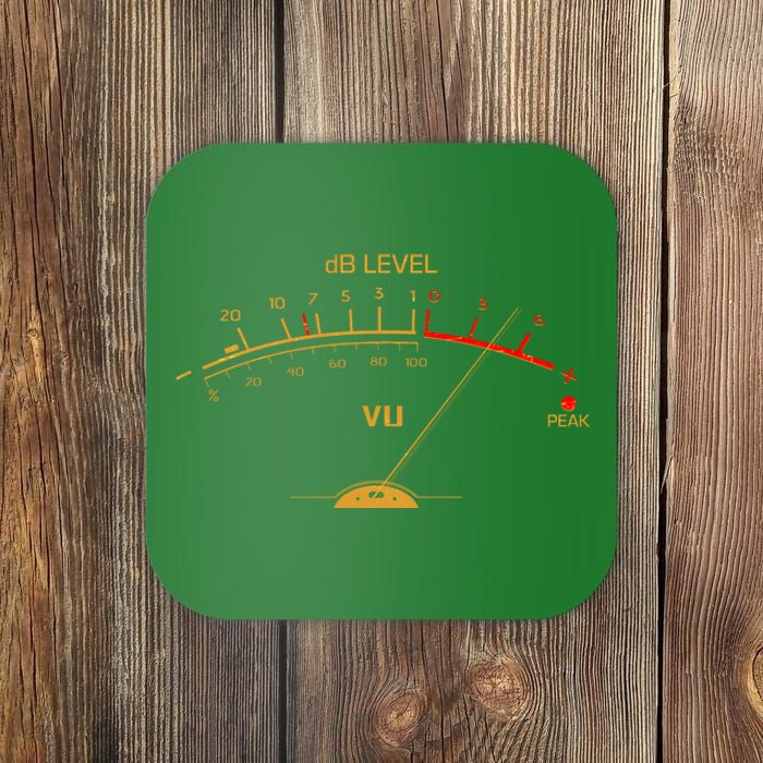 Cool Vintage Gold DB Level VU Meter Music Bass Lover Coaster