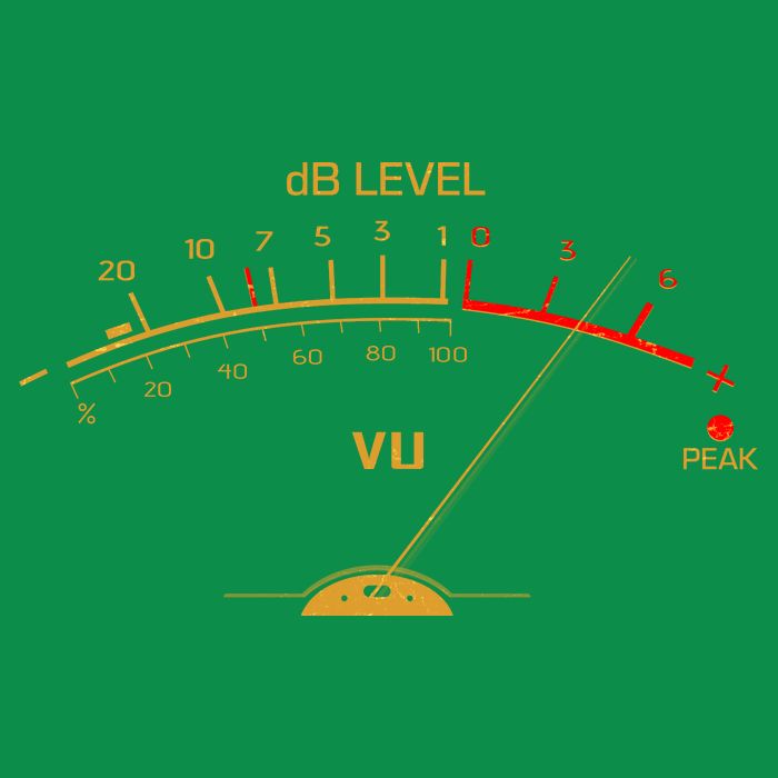 Cool Vintage Gold DB Level VU Meter Music Bass Lover Polo