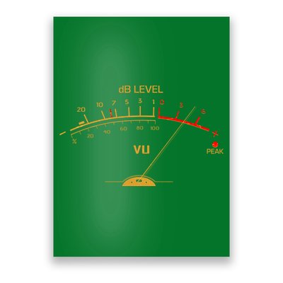 Cool Vintage Gold DB Level VU Meter Music Bass Lover Poster