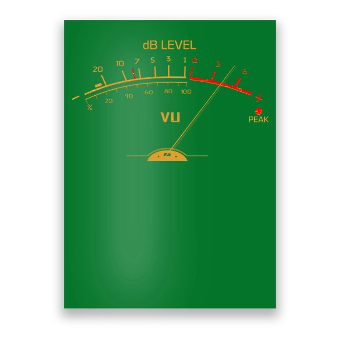 Cool Vintage Gold DB Level VU Meter Music Bass Lover Poster