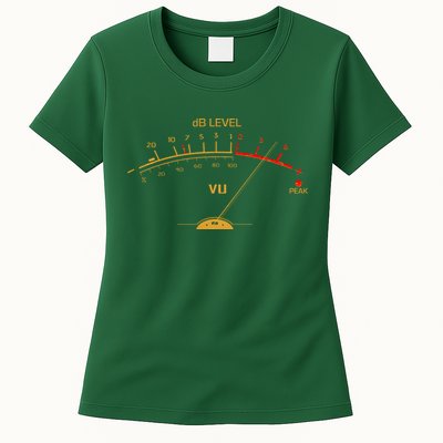 Cool Vintage Gold DB Level VU Meter Music Bass Lover Womens T-Shirt