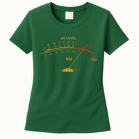 Cool Vintage Gold DB Level VU Meter Music Bass Lover Womens T-Shirt