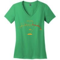 Cool Vintage Gold DB Level VU Meter Music Bass Lover Women's V-Neck T-Shirt