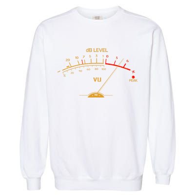 Cool Vintage Gold DB Level VU Meter Music Bass Lover Garment-Dyed Sweatshirt