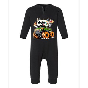 Cool  Video Game Pizza Lifted Truck Infant Fleece One Piece