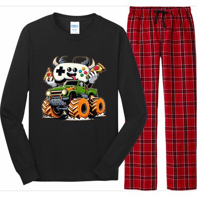 Cool  Video Game Pizza Lifted Truck Long Sleeve Pajama Set