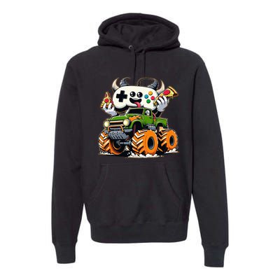 Cool  Video Game Pizza Lifted Truck Premium Hoodie