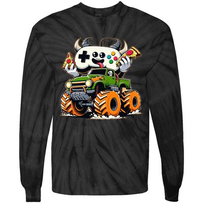 Cool  Video Game Pizza Lifted Truck Tie-Dye Long Sleeve Shirt