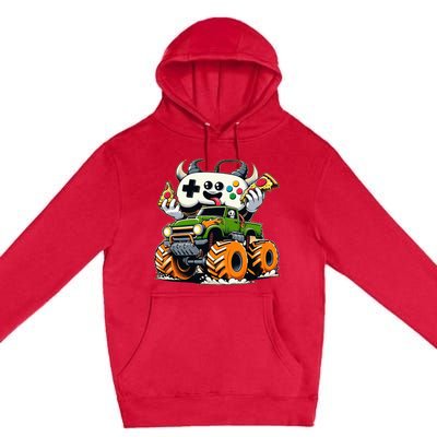 Cool  Video Game Pizza Lifted Truck Premium Pullover Hoodie