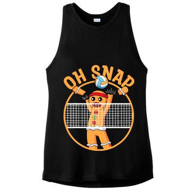 Christmas Volleyball Gingerbread Man Blocker Oh Snap Ladies PosiCharge Tri-Blend Wicking Tank