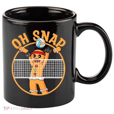 Christmas Volleyball Gingerbread Man Blocker Oh Snap 11oz C Handle Ceramic Mug