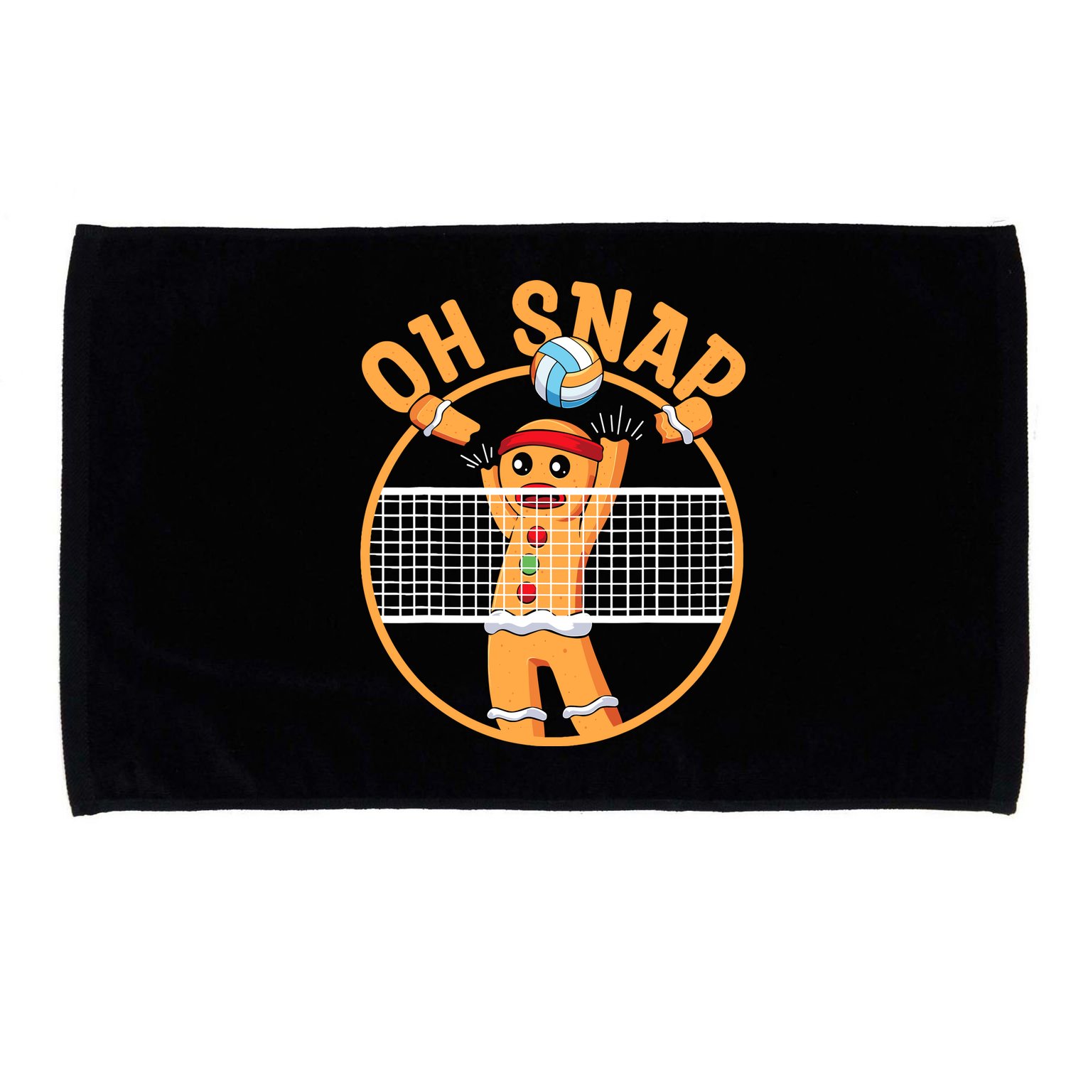 Christmas Volleyball Gingerbread Man Blocker Oh Snap Microfiber Hand Towel