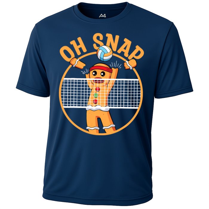 Christmas Volleyball Gingerbread Man Blocker Oh Snap Cooling Performance Crew T-Shirt
