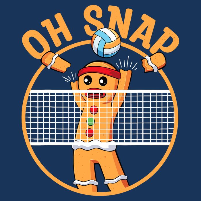 Christmas Volleyball Gingerbread Man Blocker Oh Snap Cooling Performance Crew T-Shirt