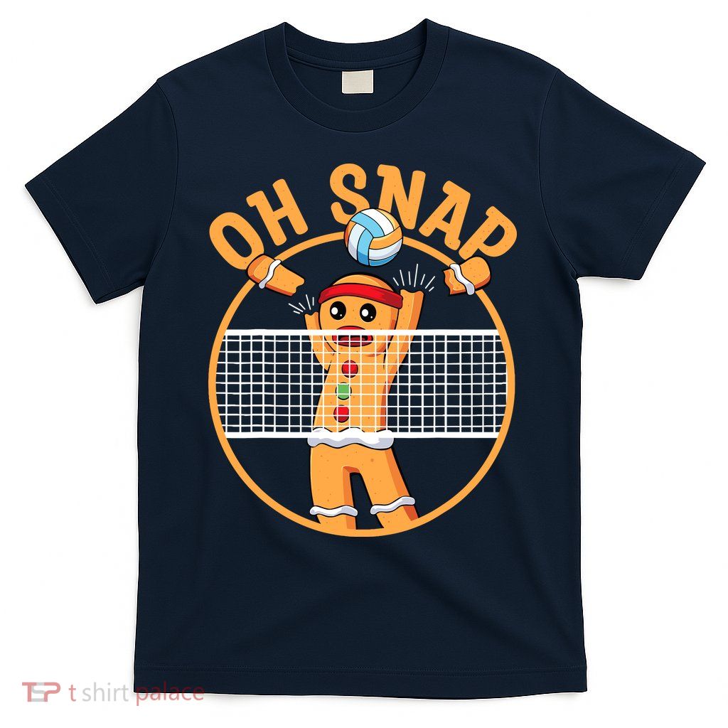 Christmas Volleyball Gingerbread Man Blocker Oh Snap T-Shirt