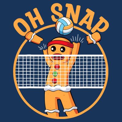 Christmas Volleyball Gingerbread Man Blocker Oh Snap T-Shirt
