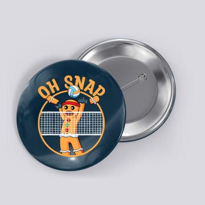 Christmas Volleyball Gingerbread Man Blocker Oh Snap Button