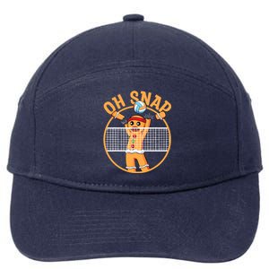 Christmas Volleyball Gingerbread Man Blocker Oh Snap 7-Panel Snapback Hat