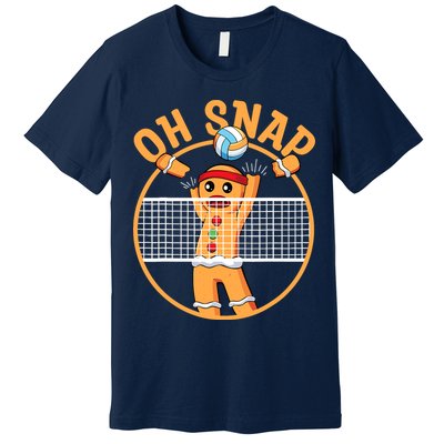 Christmas Volleyball Gingerbread Man Blocker Oh Snap Premium T-Shirt
