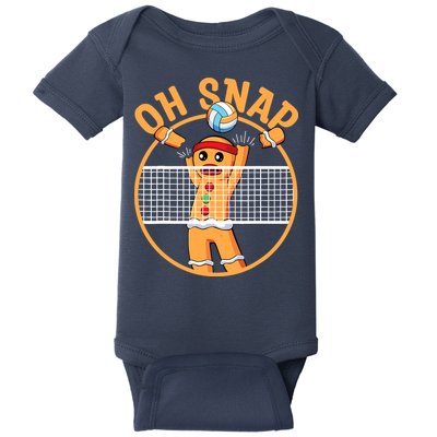 Christmas Volleyball Gingerbread Man Blocker Oh Snap Baby Bodysuit