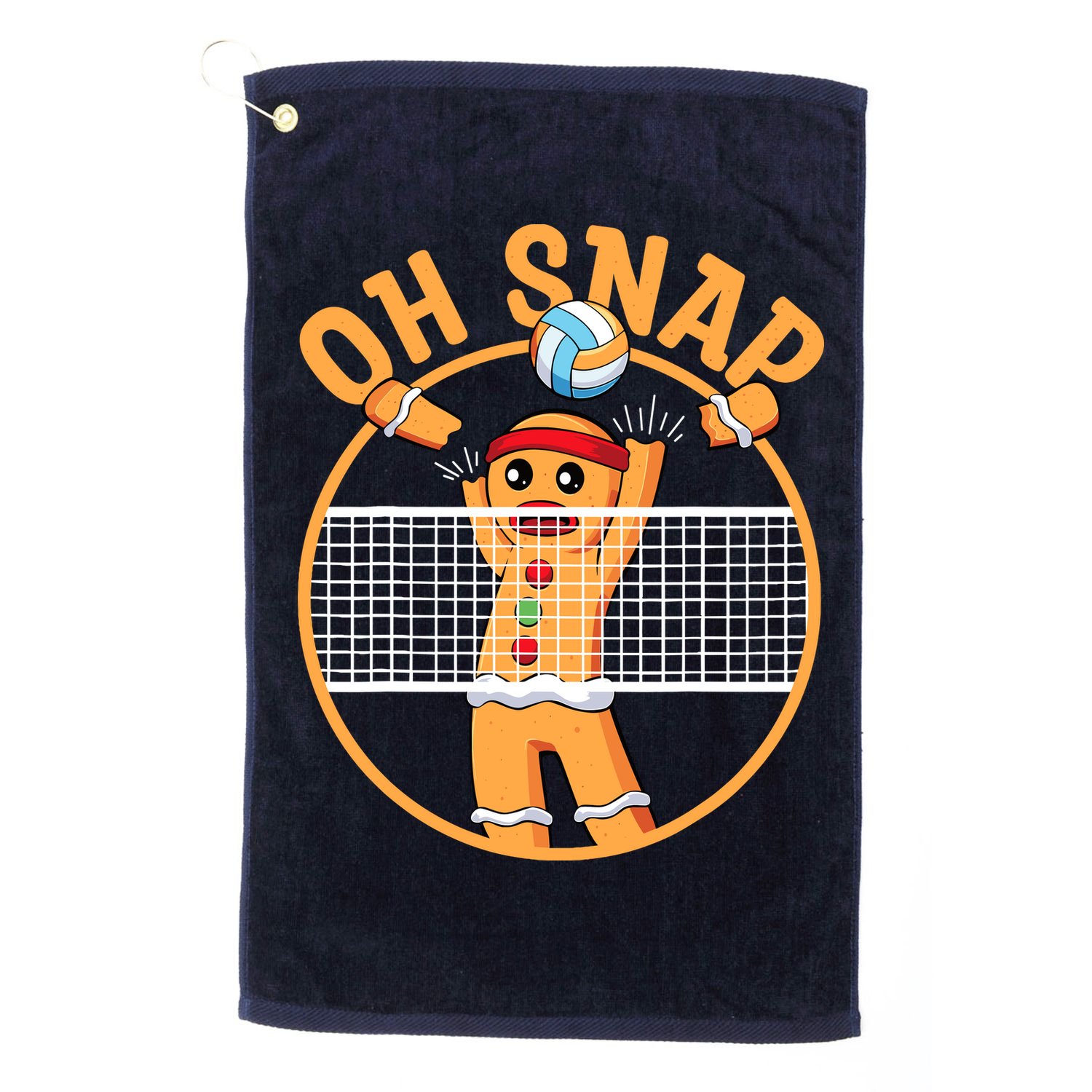Christmas Volleyball Gingerbread Man Blocker Oh Snap Golf Towel