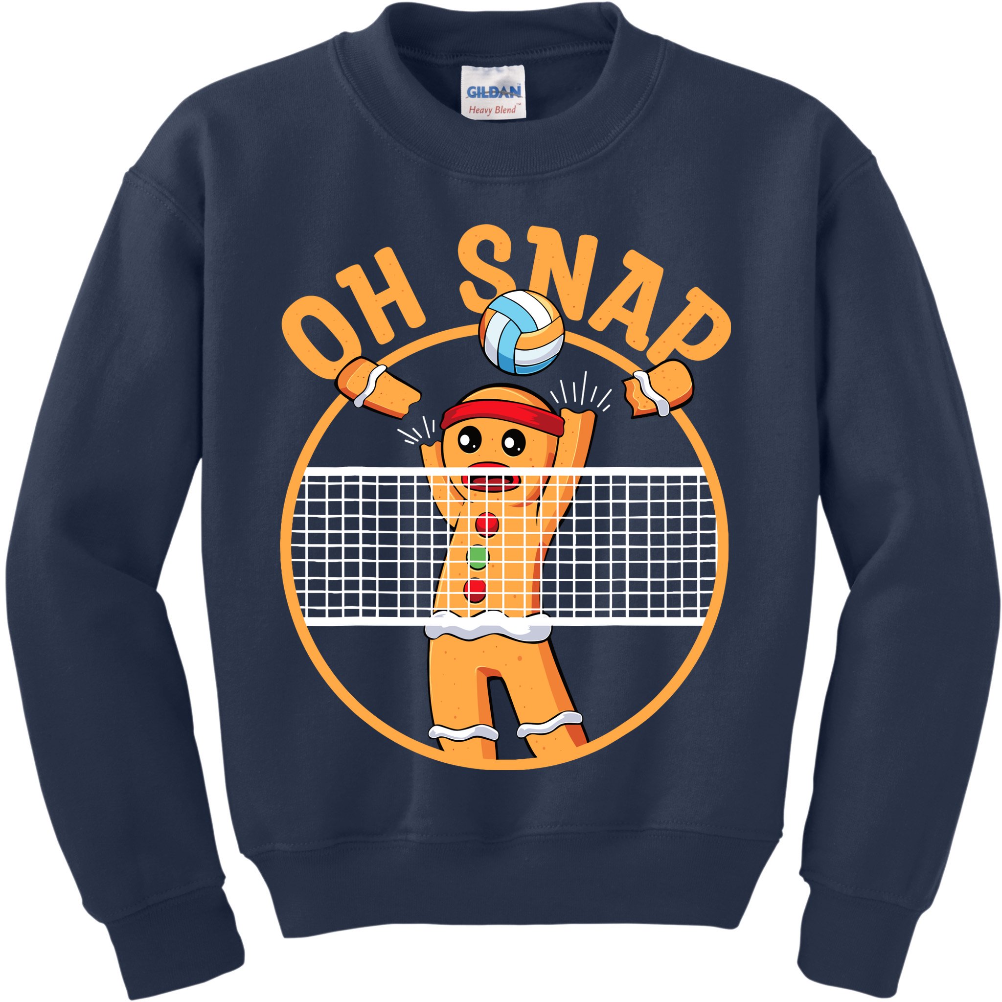 Christmas Volleyball Gingerbread Man Blocker Oh Snap Kids Sweatshirt
