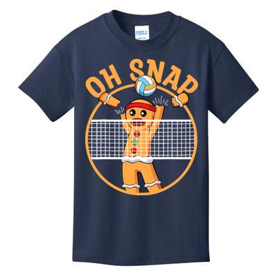 Christmas Volleyball Gingerbread Man Blocker Oh Snap Kids T-Shirt