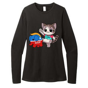 Cat Vs. Gop Elephant Kamala Harris Anti Trump Anti Maga Womens CVC Long Sleeve Shirt