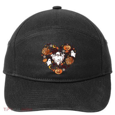 Cute Vintage Graphic Halloween Party Halloween Doodles Heart 7-Panel Snapback Hat