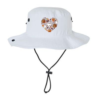 Cute Vintage Graphic Halloween Party Halloween Doodles Heart Bucket Hat
