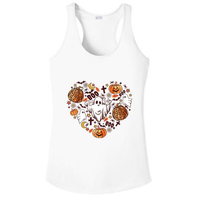 Cute Vintage Graphic Halloween Party Halloween Doodles Heart Ladies PosiCharge Competitor Racerback Tank