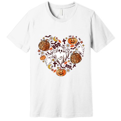 Cute Vintage Graphic Halloween Party Halloween Doodles Heart Premium T-Shirt