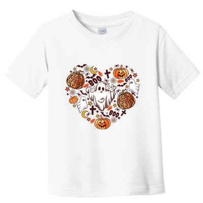 Cute Vintage Graphic Halloween Party Halloween Doodles Heart Toddler T-Shirt
