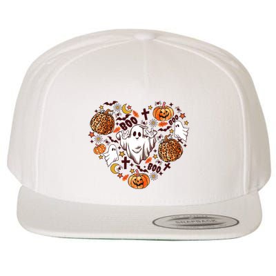 Cute Vintage Graphic Halloween Party Halloween Doodles Heart Wool Snapback Cap