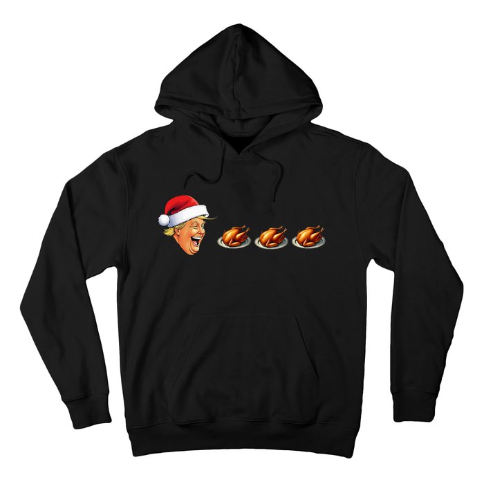 Christmas Video Game Trump Face Eating Turkey Gamer Hoodie